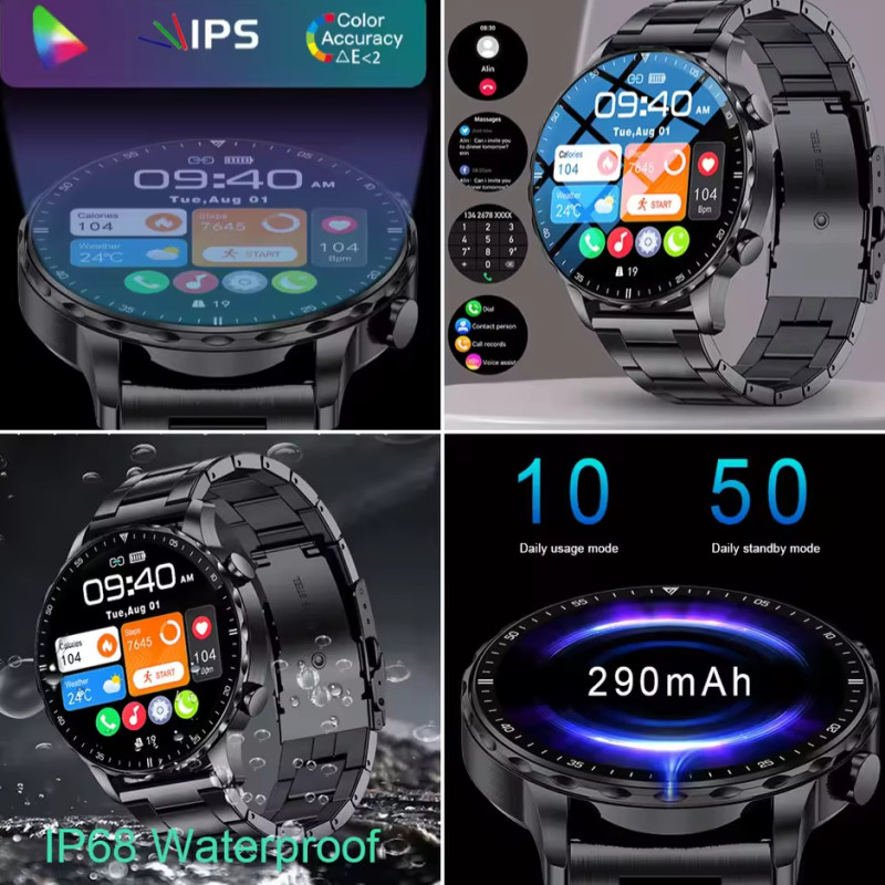LIGE B0W664 Original Smart Watch Men Blood Oxygen Health Monitor Men's Watches AI Voice Assistant Bluetooth Call Men Sports Smartwatch with Extra Silicon strap - Image 2