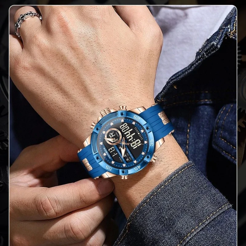 Foxbox FB0082 Multifunction Mens Sports Watch Waterproof Luminous Alarm Clock Men LED Digital Watch Large Dial Electronic Wristwatch Man - Image 2