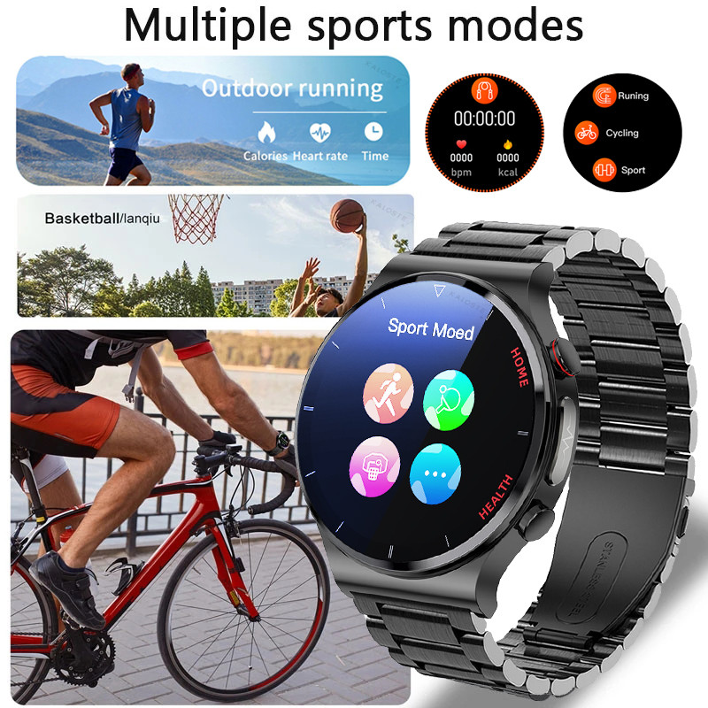 ECG +PPG,+ Blood sugar +Glucose Blood Pressure Oxygen Temperature Monitor smart watch for mens - Image 2