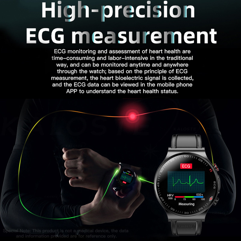 ECG +PPG,+ Blood sugar +Glucose Blood Pressure Oxygen Temperature Monitor smart watch for mens - Image 3