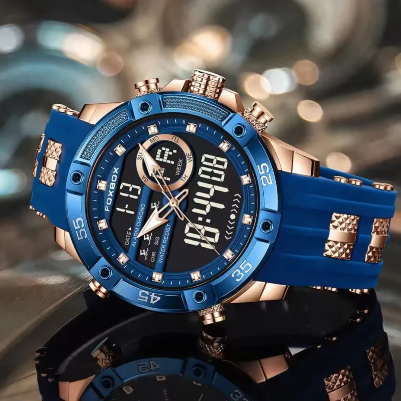 Foxbox FB0082 Multifunction Mens Sports Watch Waterproof Luminous Alarm Clock Men LED Digital Watch Large Dial Electronic Wristwatch Man - Image 5