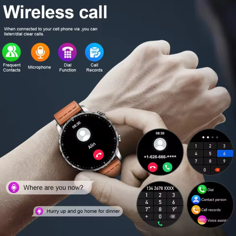 LIGE BW664 New Magnetic Leather Strap Smartwatch Men Health Monitor Man Watches Bluetooth Calling Sports Smart Watch For mens - Image 3